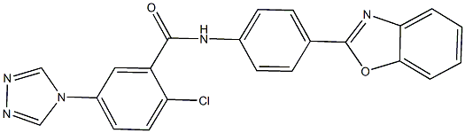 N-[4-(1,3-benzoxazol-2-yl)phenyl]-2-chloro-5-(4H-1,2,4-triazol-4-yl)benzamide 结构式