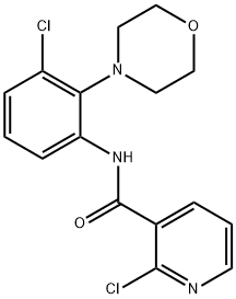 2-chloro-N-[3-chloro-2-(4-morpholinyl)phenyl]nicotinamide 结构式
