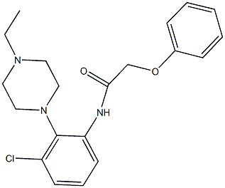 N-[3-chloro-2-(4-ethyl-1-piperazinyl)phenyl]-2-phenoxyacetamide 结构式