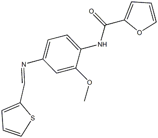 N-{2-methoxy-4-[(2-thienylmethylene)amino]phenyl}-2-furamide 结构式