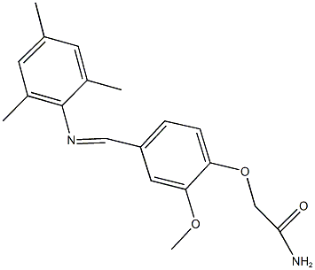 2-{4-[(mesitylimino)methyl]-2-methoxyphenoxy}acetamide 结构式