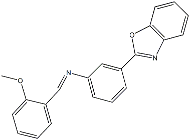 3-(1,3-benzoxazol-2-yl)-N-(2-methoxybenzylidene)aniline 结构式