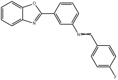 3-(1,3-benzoxazol-2-yl)-N-(4-fluorobenzylidene)aniline 结构式