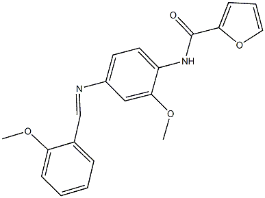 N-{2-methoxy-4-[(2-methoxybenzylidene)amino]phenyl}-2-furamide 结构式