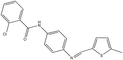 2-chloro-N-(4-{[(5-methyl-2-thienyl)methylene]amino}phenyl)benzamide 结构式