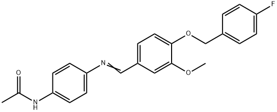 N-[4-({4-[(4-fluorobenzyl)oxy]-3-methoxybenzylidene}amino)phenyl]acetamide 结构式