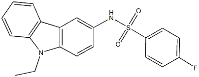 N-(9-ethyl-9H-carbazol-3-yl)-4-fluorobenzenesulfonamide 结构式