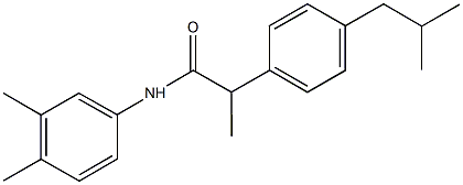 N-(3,4-dimethylphenyl)-2-(4-isobutylphenyl)propanamide 结构式