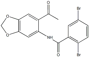 N-(6-acetyl-1,3-benzodioxol-5-yl)-2,5-dibromobenzamide 结构式