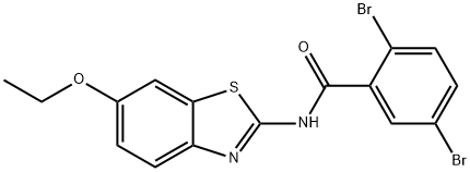 2,5-dibromo-N-(6-ethoxy-1,3-benzothiazol-2-yl)benzamide 结构式