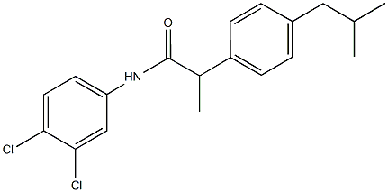 N-(3,4-dichlorophenyl)-2-(4-isobutylphenyl)propanamide 结构式