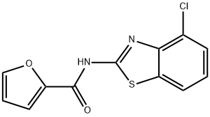 N-(4-chloro-1,3-benzothiazol-2-yl)-2-furamide 结构式