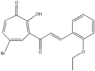 5-bromo-3-[3-(2-ethoxyphenyl)acryloyl]-2-hydroxy-2,4,6-cycloheptatrien-1-one 结构式