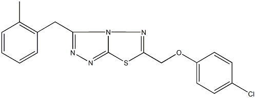6-[(4-chlorophenoxy)methyl]-3-(2-methylbenzyl)[1,2,4]triazolo[3,4-b][1,3,4]thiadiazole 结构式