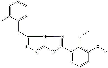 6-(2,3-dimethoxyphenyl)-3-(2-methylbenzyl)[1,2,4]triazolo[3,4-b][1,3,4]thiadiazole 结构式