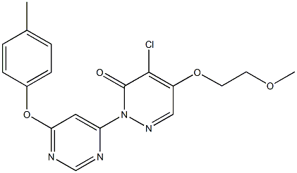 4-chloro-5-(2-methoxyethoxy)-2-[6-(4-methylphenoxy)-4-pyrimidinyl]-3(2H)-pyridazinone 结构式