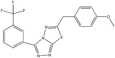 methyl 4-({3-[3-(trifluoromethyl)phenyl][1,2,4]triazolo[3,4-b][1,3,4]thiadiazol-6-yl}methyl)phenyl ether 结构式