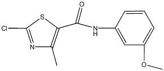 2-chloro-N-(3-methoxyphenyl)-4-methyl-1,3-thiazole-5-carboxamide 结构式