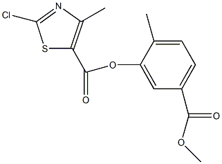 5-(methoxycarbonyl)-2-methylphenyl2-chloro-4-methyl-1,3-thiazole-5-carboxylate 结构式