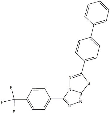 6-[1,1'-biphenyl]-4-yl-3-[4-(trifluoromethyl)phenyl][1,2,4]triazolo[3,4-b][1,3,4]thiadiazole 结构式