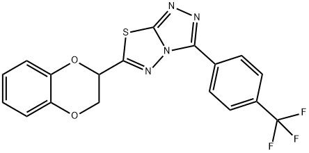 6-(2,3-dihydro-1,4-benzodioxin-2-yl)-3-[4-(trifluoromethyl)phenyl][1,2,4]triazolo[3,4-b][1,3,4]thiadiazole 结构式