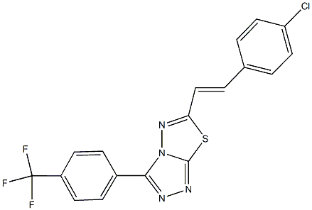 6-[2-(4-chlorophenyl)vinyl]-3-[4-(trifluoromethyl)phenyl][1,2,4]triazolo[3,4-b][1,3,4]thiadiazole 结构式