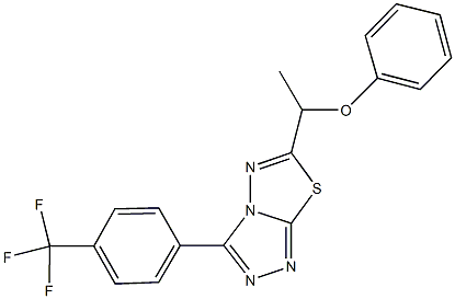 phenyl 1-{3-[4-(trifluoromethyl)phenyl][1,2,4]triazolo[3,4-b][1,3,4]thiadiazol-6-yl}ethyl ether 结构式