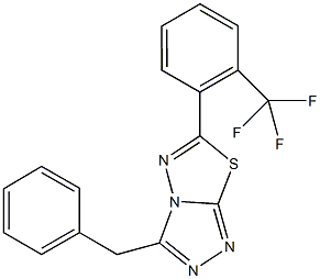 3-benzyl-6-[2-(trifluoromethyl)phenyl][1,2,4]triazolo[3,4-b][1,3,4]thiadiazole 结构式