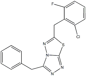 3-benzyl-6-(2-chloro-6-fluorobenzyl)[1,2,4]triazolo[3,4-b][1,3,4]thiadiazole 结构式
