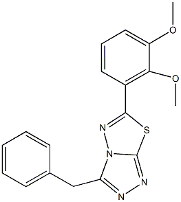 3-benzyl-6-(2,3-dimethoxyphenyl)[1,2,4]triazolo[3,4-b][1,3,4]thiadiazole 结构式