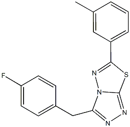 3-(4-fluorobenzyl)-6-(3-methylphenyl)[1,2,4]triazolo[3,4-b][1,3,4]thiadiazole 结构式