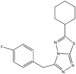 6-cyclohexyl-3-(4-fluorobenzyl)[1,2,4]triazolo[3,4-b][1,3,4]thiadiazole 结构式