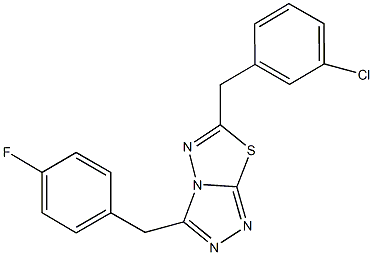 6-(3-chlorobenzyl)-3-(4-fluorobenzyl)[1,2,4]triazolo[3,4-b][1,3,4]thiadiazole 结构式