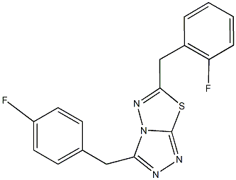 6-(2-fluorobenzyl)-3-(4-fluorobenzyl)[1,2,4]triazolo[3,4-b][1,3,4]thiadiazole 结构式