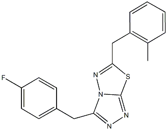 3-(4-fluorobenzyl)-6-(2-methylbenzyl)[1,2,4]triazolo[3,4-b][1,3,4]thiadiazole 结构式