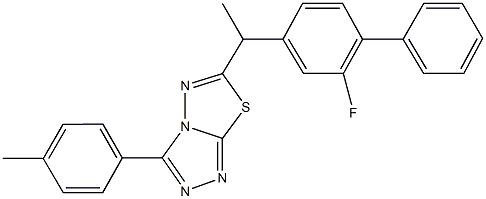 6-[1-(2-fluoro[1,1'-biphenyl]-4-yl)ethyl]-3-(4-methylphenyl)[1,2,4]triazolo[3,4-b][1,3,4]thiadiazole 结构式