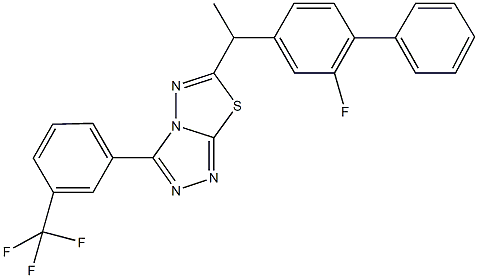 6-[1-(2-fluoro[1,1'-biphenyl]-4-yl)ethyl]-3-[3-(trifluoromethyl)phenyl][1,2,4]triazolo[3,4-b][1,3,4]thiadiazole 结构式