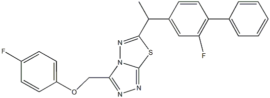 {6-[1-(2-fluoro[1,1'-biphenyl]-4-yl)ethyl][1,2,4]triazolo[3,4-b][1,3,4]thiadiazol-3-yl}methyl 4-fluorophenyl ether 结构式