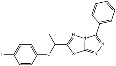 6-[1-(4-fluorophenoxy)ethyl]-3-phenyl[1,2,4]triazolo[3,4-b][1,3,4]thiadiazole 结构式