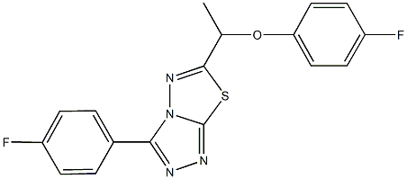 6-[1-(4-fluorophenoxy)ethyl]-3-(4-fluorophenyl)[1,2,4]triazolo[3,4-b][1,3,4]thiadiazole 结构式