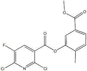 5-(methoxycarbonyl)-2-methylphenyl 2,6-dichloro-5-fluoronicotinate 结构式