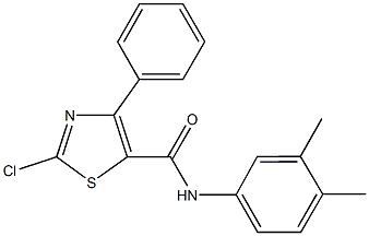 2-chloro-N-(3,4-dimethylphenyl)-4-phenyl-1,3-thiazole-5-carboxamide 结构式