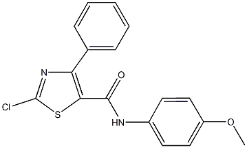 2-chloro-N-(4-methoxyphenyl)-4-phenyl-1,3-thiazole-5-carboxamide 结构式