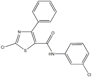 2-chloro-N-(3-chlorophenyl)-4-phenyl-1,3-thiazole-5-carboxamide 结构式