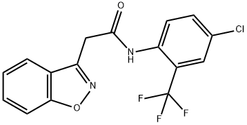 2-(1,2-benzisoxazol-3-yl)-N-[4-chloro-2-(trifluoromethyl)phenyl]acetamide 结构式