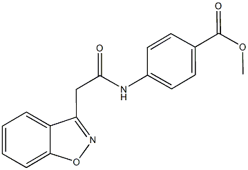 methyl 4-[(1,2-benzisoxazol-3-ylacetyl)amino]benzoate 结构式