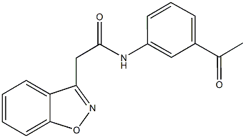 N-(3-acetylphenyl)-2-(1,2-benzisoxazol-3-yl)acetamide 结构式