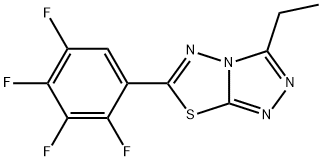 3-ethyl-6-(2,3,4,5-tetrafluorophenyl)[1,2,4]triazolo[3,4-b][1,3,4]thiadiazole 结构式