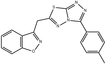 3-{[3-(4-methylphenyl)[1,2,4]triazolo[3,4-b][1,3,4]thiadiazol-6-yl]methyl}-1,2-benzisoxazole 结构式