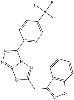 3-({3-[4-(trifluoromethyl)phenyl][1,2,4]triazolo[3,4-b][1,3,4]thiadiazol-6-yl}methyl)-1,2-benzisoxazole 结构式